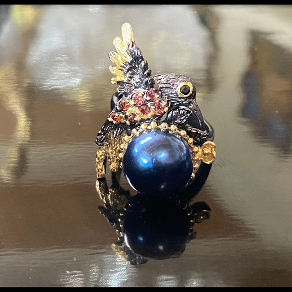 Adorable Genuine Black Tahitian Pearl Ring - Picture 7 of 17